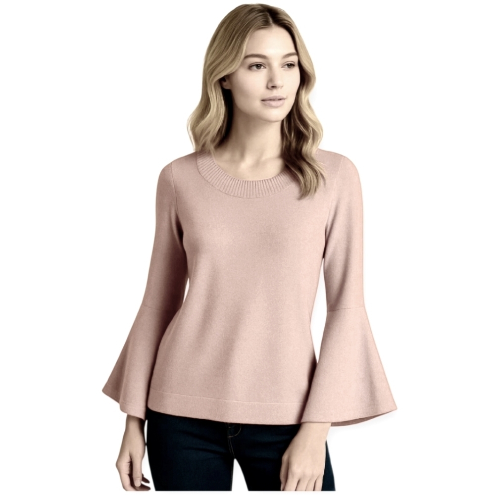 Vince 100% Cashmere 💕 Blush Sweater XS Bell Sleeve Knit 🌸 Cozy Luxe Valentine